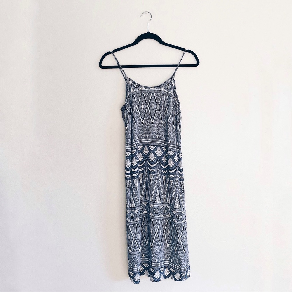 H&M Navy White Pattern Dress Size 6